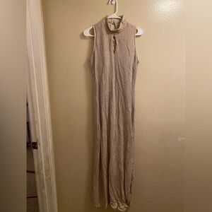 B5-Ronni Nicole Elegant Gold Sleeveless Maxi Dress size 12